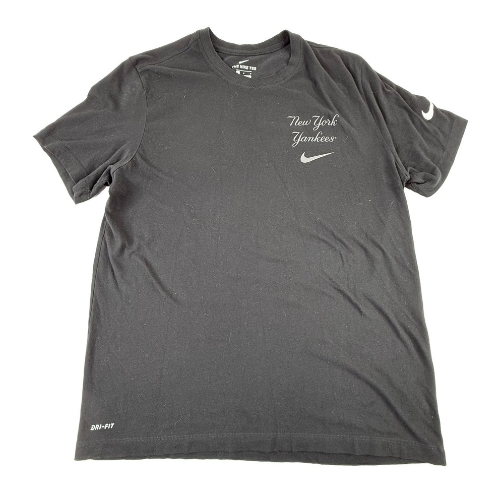Nike New York Yankees Pitch Black Baseball Club T-Shirt Mens Large Dri-Fit